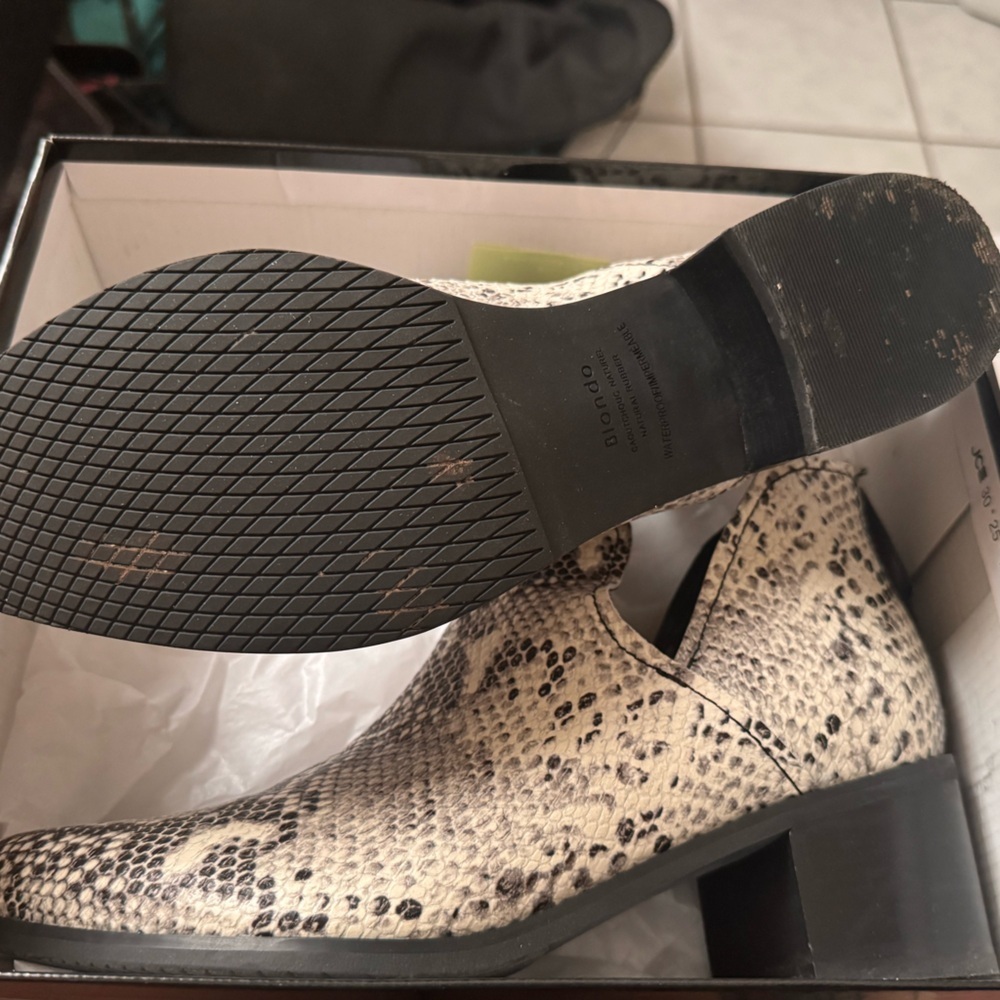 Blondo Snakeskin Ankle Booties - Black and Cream - Picture 3 of 5
